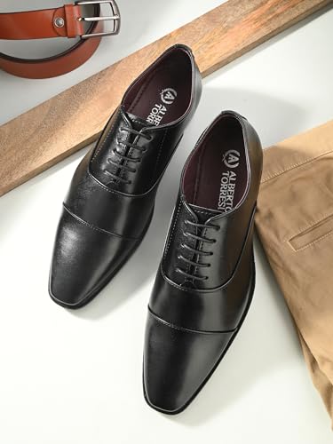 Image of ALBERTO TORRESI Classy and Durable Men's Synthetic Formal Shoes with Lace-Up Closure - Perfect for Office and Special Occasions