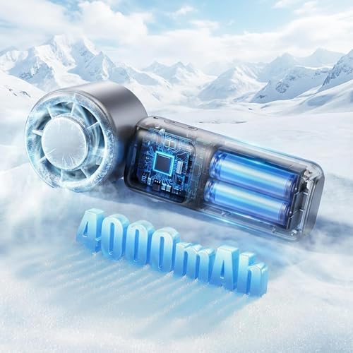 Ventilador de viaje portátil y compacto con pantalla digital para escritorio y camping 8
