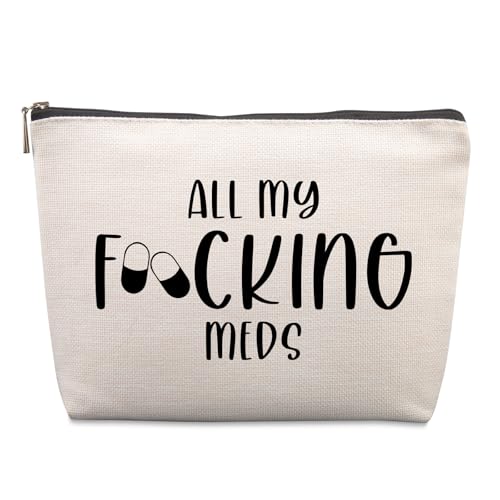Lcoanriut Funny Med Bag for Traveling, Funny Medicine Bag Makeup Bag Gifts Dental Gifts Nurse Assistant Gift Pill Bags Medicine Pouch for Travel, Med Bags Storage for Women Patient Gift