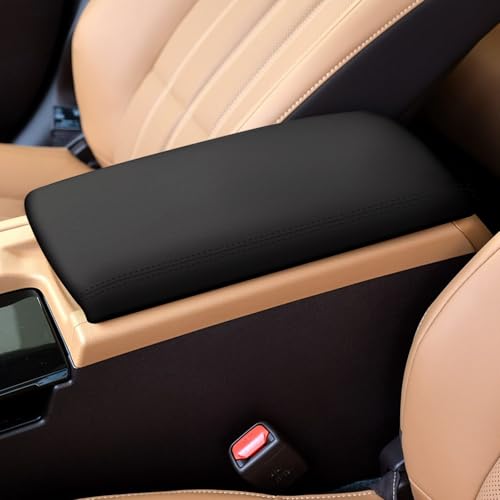 faccaibbg Armrest Cover for Lexus ES Series 2013-2017 2018 (Black Leather Black line),Center Console Cover for ES 300h 350 Series Accessories.