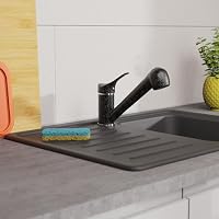 Eisl Spültischarmatur mit Geschirrbrause GRANIT 90° schwenkbarer Wasserhahn Küche mit 2 Strahlarten NI183SMCR – Ansicht 9