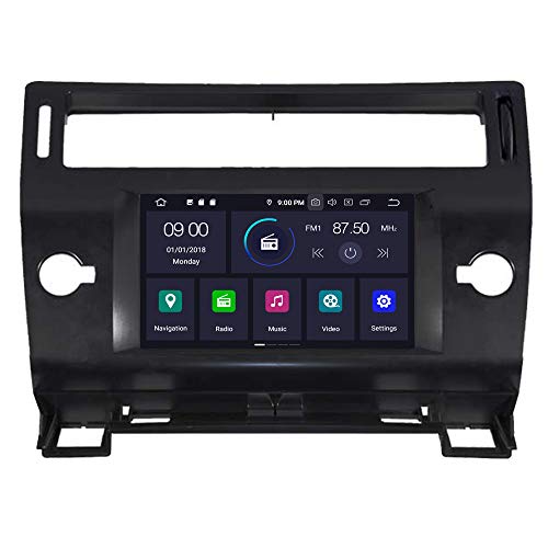 Roverone Octa Core Android Sistema Autoradio GPS de 7 Pulgadas para Citroen C4 2004  2010 con Sistema de navegacin Radio estreo DVD Bluetooth SD USB Espejo Enlace Pantalla tctil