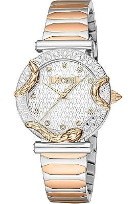 Just Cavalli Animalier Atrani - Orologio da polso donna elegante moda al quarzo giapponese con pietre e serpente sulla cassa - JC1L234M0265