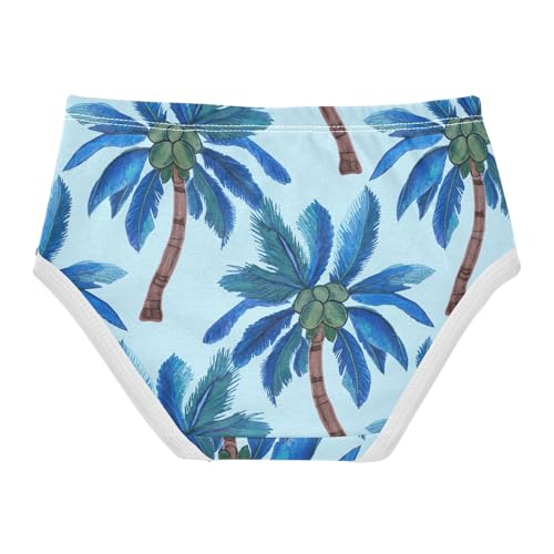 Joisal Tropical Palm Trees Blue Girl Panties Cute Girls Underwear Toddler Cotton Aesthetic Briefs Kids Undies 2t2