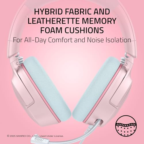 Image of Razer Kraken V4 X Wired USB-C & Type A Gaming Headset, My Melody Edition | Cardioid Mic, Memory Foam Cushions, Chroma RGB Lighting, For PC, Mac, PS5, Nintendo Switch 2