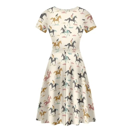 Image of Biyejit Women's Summer Casual Short Sleeve T-Shirt Swing Dress Crew Neck Plus Size S-4XL