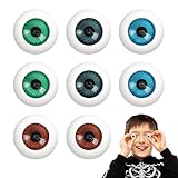 Healifty 8 Pieces Halloween Eyeballs, Acrylic Half Round Realistic Eyeballs for Halloween Props, Masks, Horror Props, Trick or Treat Party Cosplay