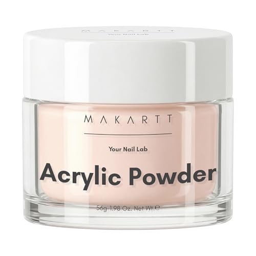 Makartt Acrylic Powder - 56g Professional Nude Acrylic Nail Powder for Nails Extension Nails Decoration Nail Carving French Manicure 3D Art for Gel