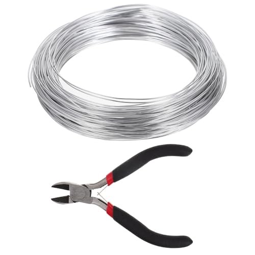 Alambre de aluminio plata para joyería DIY y manualidades creativas con alicates