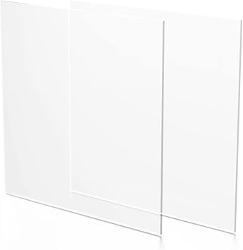 Fab Glass & Mirror Plastic PET Acrylic Plexiglass Sheet 1/8" Thick, Clear 12"x12" 3 mm with Protective Film, for DIY Craft Projects, Picture Frame, Signs & Table Top, ACR3M12X12SQ
