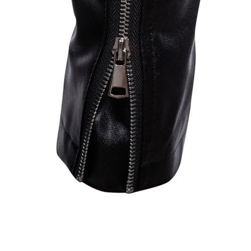 Chaqueta bomber de cuero sintético para hombre miniatura 4