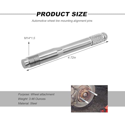 Image of Wevdn Wheel Alignment Pin, M14x1.5 Stainless Steel Wheel Hanger Rim Stud Pilot Pin with Lug Bolt, Wheel Stud Alignment Mounting Guide Tool for Tire Changing, Car Accessories