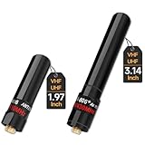 ABBREE Dual Band VHF UHF 136-174MHz 400-470MHz Ham Radio Antenna SMA-Female Short Stubby Antenna for Baofeng UV-5R Mini 5RM BF-F8HP/Pro K5PLUS UV-21R DM32 Radio Accessories,2Pack(1.96-Inch+3.14-Inch)