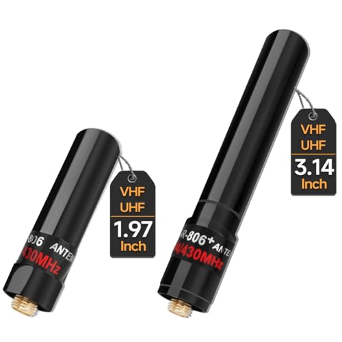 ABBREE Dual Band VHF UHF 136-174MHz 400-470MHz Ham Radio Antenna SMA-Female Short Stubby Antenna for