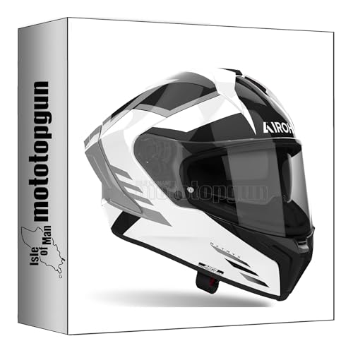 Casque moto integral Airoh Matryx Thron blanc brillant taille M
