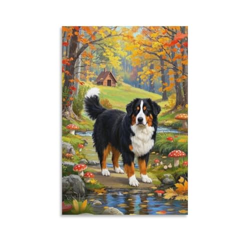 Perro de montaña bernés cuadro en lienzo moderno para decoración de dormitorios y pasillos