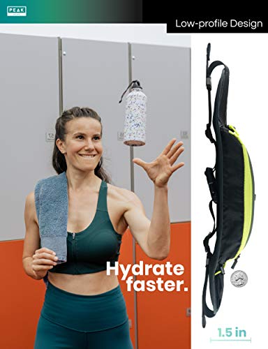 Peak Gear Fitness Fanny Pack With Bottle Holder - Lightweight Jogging, Walking, Hiking bag and Phone Pouch - No Bounce with Large Pouch and Adjustable Strap