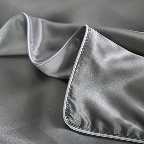 100% Mulberry Silk 19 Momme Charmeuse Silk Pillowcase With Silky Satin underside for Hair and Skinfor Hair and Skin 1pc 50 x 75 cm (Gray) - Image 4
