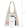 Sac fourre-tout en crochet pour femme - Grand sac à bandoulière tricoté bohème - En maille creuse - Pour shopping, voyage, vacances, festival, beige, Large #1