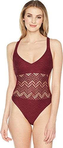 Vince Camuto Women's Laced Detail One Piece Swimsuit, fig, 4