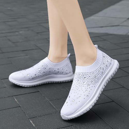 Womens Fashion Mesh Walking Shoe Breathable Slip-on Loafers Orthopedic Arch Support Sneaker4
