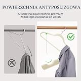 Wohntec wieszaki na ubrania z aksamitu, 50 sztuk - wieszaki na ubrania oszczędniające miejsce, wieszaki antypoślizgowe i wytrzymałe, obrotowe o 360° - na koszule, garnitury, swetry, spodnie, kremowe