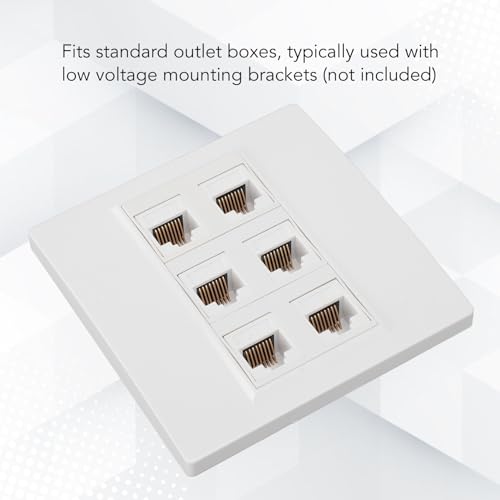CAT6 Ethernet Faceplate 6 Port Cat 6 Female to Female Ethernet Socket Wall Plate for Cat6 6a 5 5e Ethernet Devices Networking Socket Box - Image 2