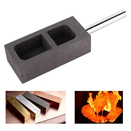 Molde de lingote de grafite Molde de grafite Conjunto de lingote para fundição(2kg)