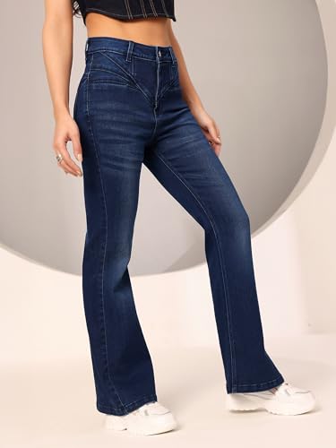 Image of Dolce Crudo Boot Cut High Rise Cropped Jeans for Women