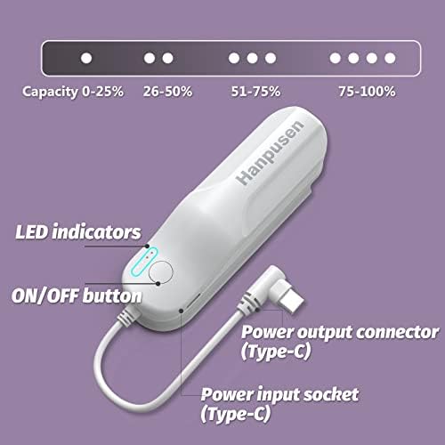 Compatible with Meta/Oculus Quest 2, Portable Charger 5000mah Power Bank USB C Input&Output, External Battery Pack, Extra 2-2.5hrs Playtime