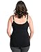 Kindred Bravely Simply Sublime Busty Maternity & Nursing Cami Tank Top with Built-in Bra for F, G, H, I Cup (Black, X-Large-Busty)