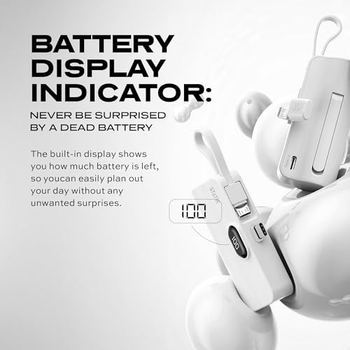 Statik PUP-0375-C-WHT Snap-N-Charge Go 4800Mah Portable Charger Power Bank Fast Charging - Cell Phone Portable Power Banks - Portable Phone Charger Battery Pack Charger Portable - Micro Usb thumb #3