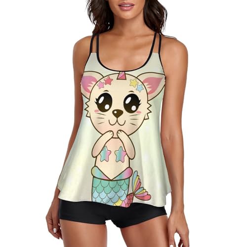 Robe de plage tankini chat sirène pour sculpter la silhouette sans serrer