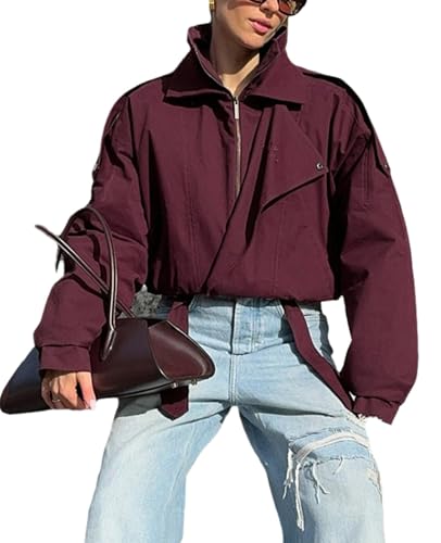 Wuitrie Fall Edgy Streetwear Casual Going Out Jacket for Women