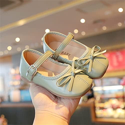 IKFIVQD Sapatos sociais para meninos verão e outono botas para meninas lindas cor lisa laço fivela c