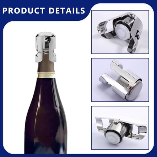 Shop Premium Champagne Stoppers Set of 2, Stainless Steel Airtight Bottle Sealers Shop Premium Champagne Stoppers Set of 2, Stainless Steel Airtight Bottle Sealers – Chromovax