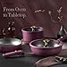 CAROTE 21pcs Pots and Pans Set, Nonstick Cookware Set Detachable Handle, Induction Kitchen Cookware Sets Non Stick with Removable Handle, RV Cookware Set, Gold and Purple
