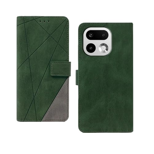 Image of amazon basics Realme 16 Pro Plus 5G Flip Cover | Card Pockets Wallet & Stand | Flip Cover for Realme 16 Pro Plus 5G (Green with Grey)