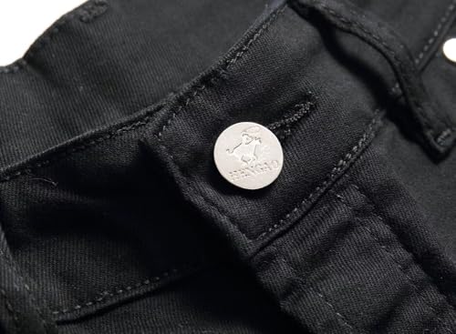 Image of HENGAO Mens Ripped Jeans Stretch Skinny Jeans with Zipper Size 28-48 | Fashion Design, Unique Washed, Button Closure, Distressed Destroyed, Comfort Flex Waist, Moto Biker, Casual Streetwear