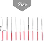 Mesee 10pcs Diamond Needle File Set Tool 3 x 140mm Hardened Alloy Strength Steel Mini Files for Metal, Jewelry, Wood, Plastic Includes Round Triangular Square Flat Shape