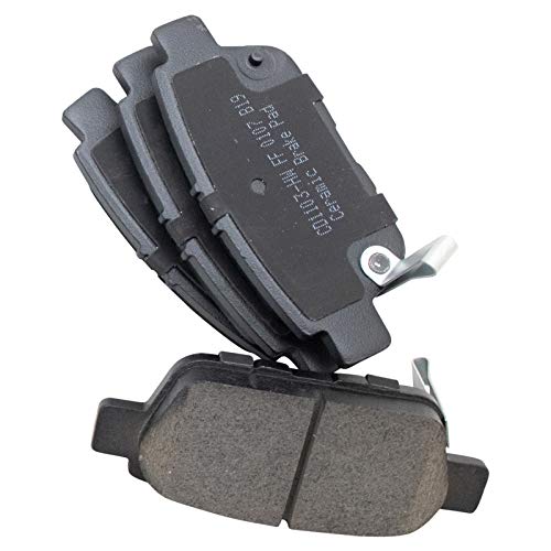 Image of TRQ Rear Brake Pad & Rotor Kit, with Chemical Kit Parking Brake Shoe Set Ceramic Premium G-Coated Compatible with 2006-2014 Honda Ridgeline