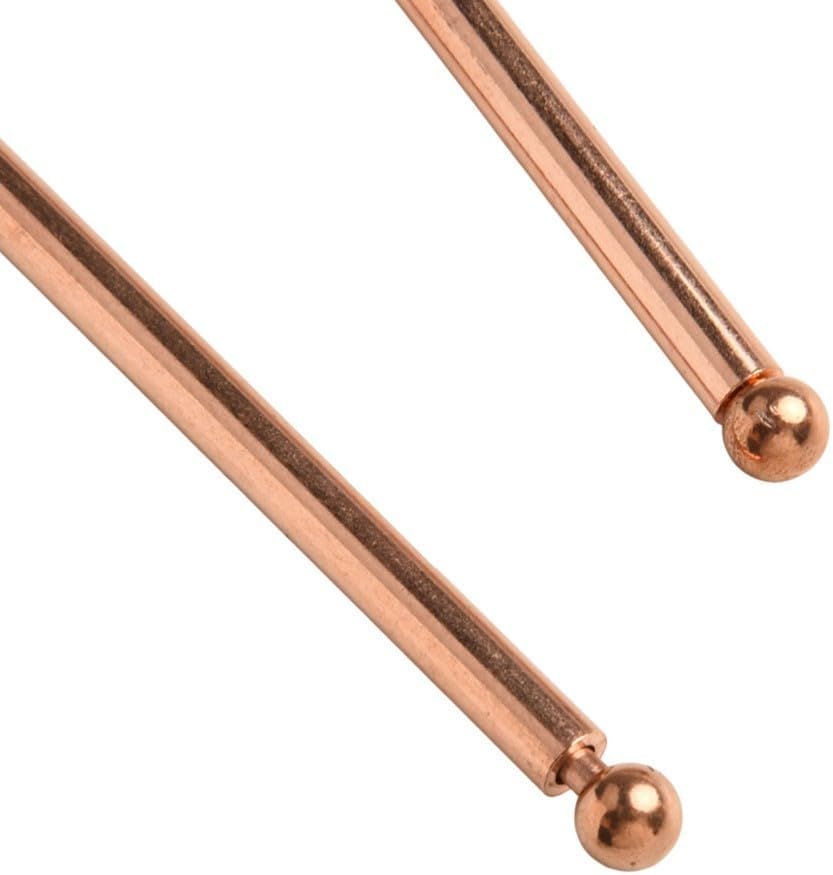 Copper Dowsing Rods Kit, Divining Rods with Solid Brass Pendulum for Locating Water, Detect Gold, Lost Items, Paranormal, Yes No Questions(B)
