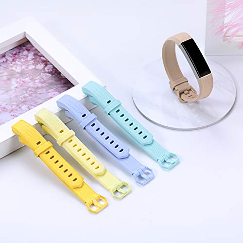 Maledan Bands Compatible with Fitbit Alta Women Men, Waterproof Replacement Band Strap for Fitbit Alta HR/Alta/Ace Kids, Small, Mango Yellow