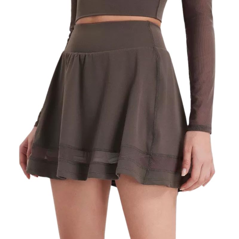 Women's Fitting High Waist Sports Skirt 2 in 1 Lightweight Yoga Fitness Skirt Pants