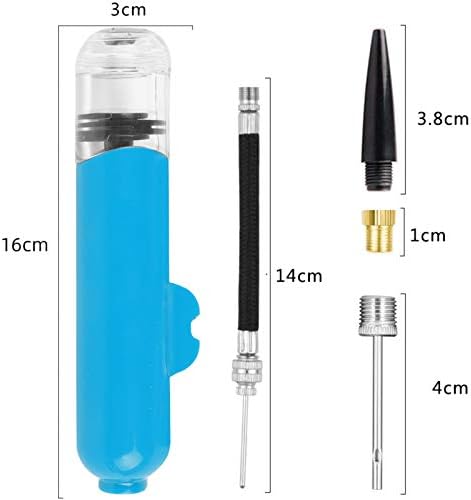 KissDate Ball Pump, Dual Action Ball Air Pump with 20 Needles and 4 Spare Nozzle Adapter for Soccer, Football, Basketball, Volleyballs, Yoga Ball, Balloon and Bike (Blue)