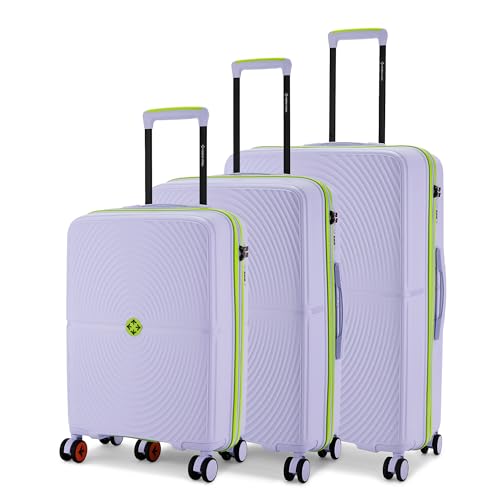 Image of Nasher Miles Bali Hard-Sided Polypropylene Luggage Set of 3 | 55cm, 65cm & 75cm | 8 Wheels Small, Medium & Large Trolley Bag for Travel | Suitcase (Grey)