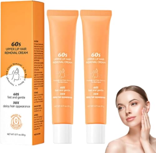 Crema Depilatoria Facial, Crema Depilatoria para Labio Superior para Mujeres Y Hombres, Depilatoria Suave Y Eficaz, Indolora Y Calmante para Rostro, Mentón Y Todo Tipo De Piel (2 Unidades)