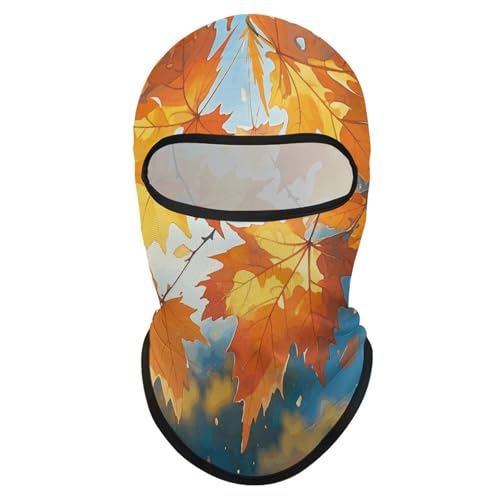 Balaclava para hombre y mujer, máscara para esquiar con diseño de hojas de otoño acuarela, cubreboca completo para ciclismo miniatura 7
