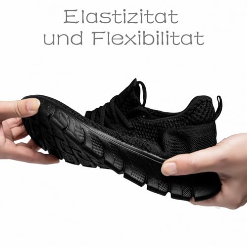 Damyuan Damen Sportschuhe Schuhe Sneaker Turnschuhe Laufschuhe Tennisschuhe lechit Fitnessschuhe Slip on Walkingschuhe schwarz 38
