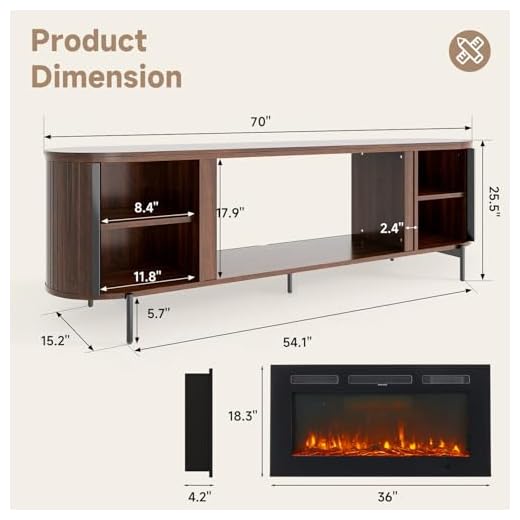 Nordivale Luxury 70" Fireplace TV Stand